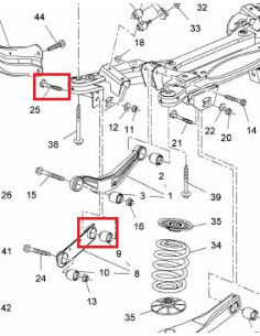 Riteņu sagāzuma regulēšanas skrūve OE OPEL 2005280